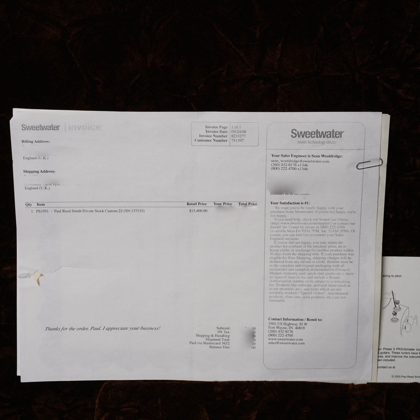 PRS Custom 22 Tremolo Private Stock