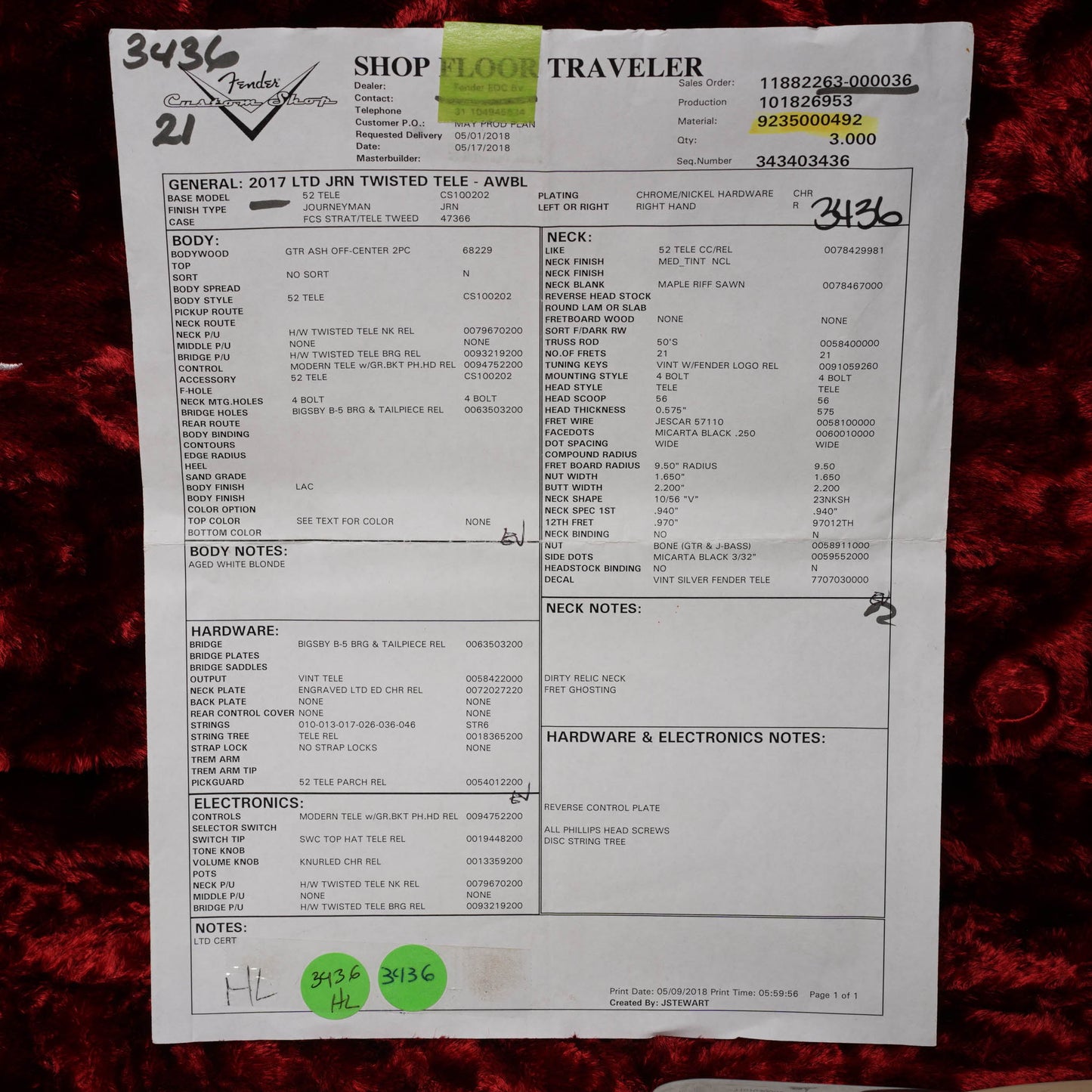 Fender Custom Shop Limited Edition Twisted Telecaster Journeyman Relic 2017 - Aged White Blonde