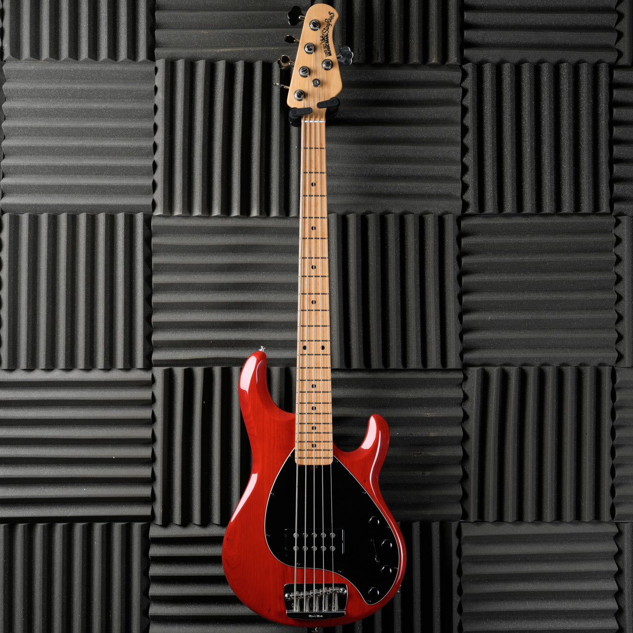 Ernie Ball Music Man StingRay 5 H with Maple Fretboard 1999 - Translucent Red
