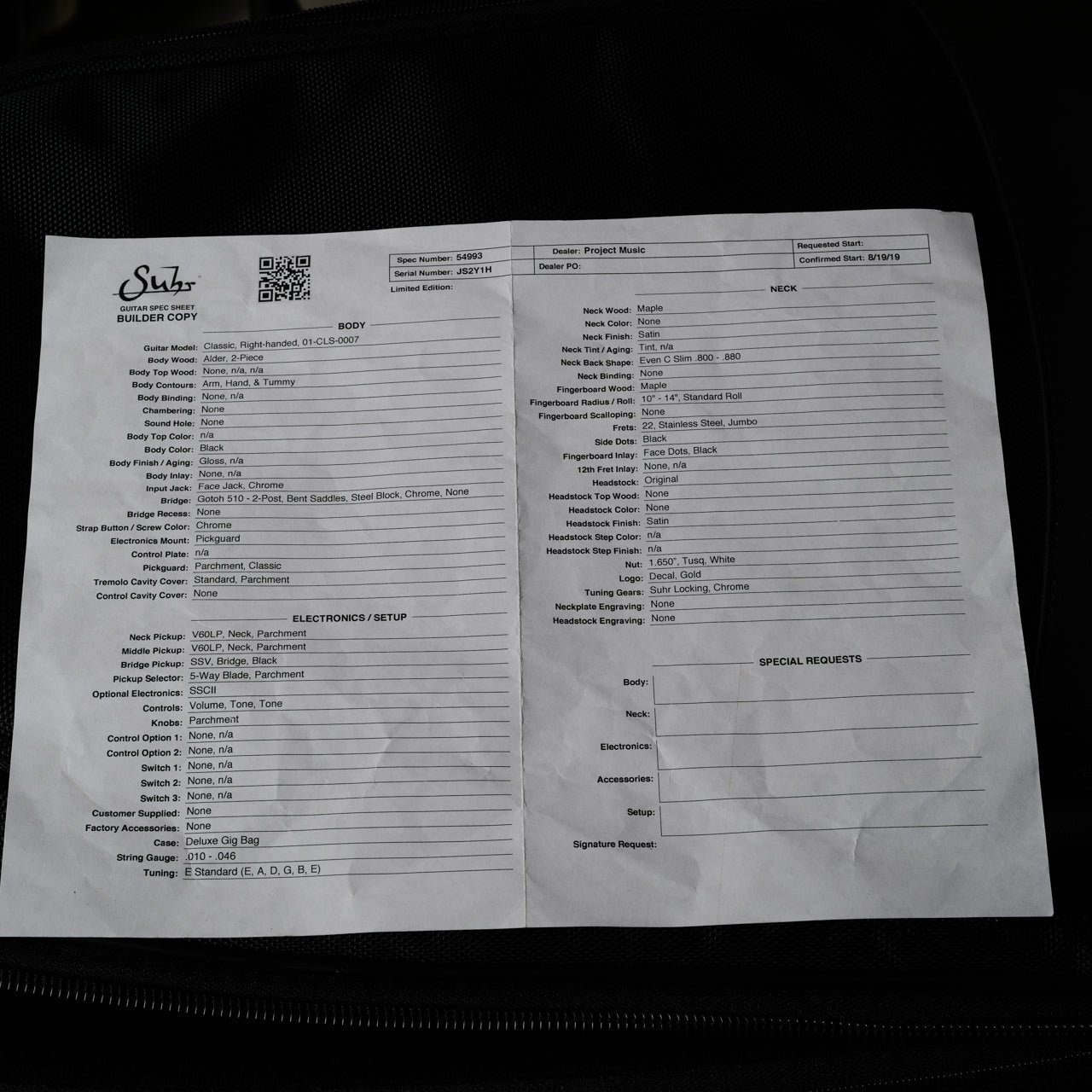 Suhr Classic S SSS with Rosewood Fretboard 2019 - Black