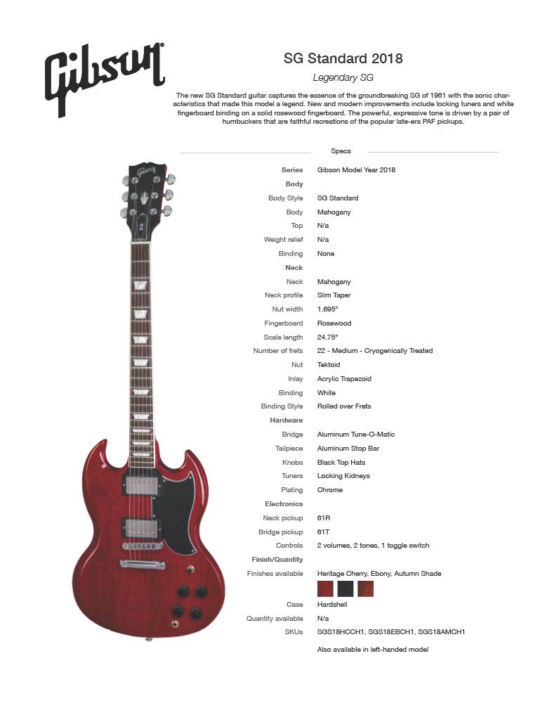 Gibson SG Standard 2018 - Heritage Cherry
