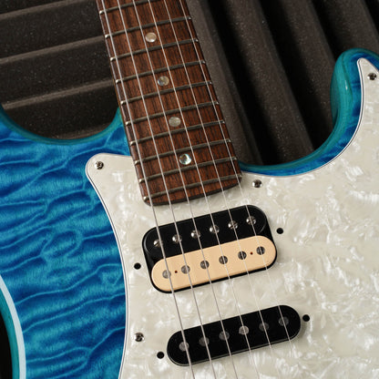 Fender MIJ Michiya Haruhata Signature Stratocaster 2021 - Caribbean Blue Trans