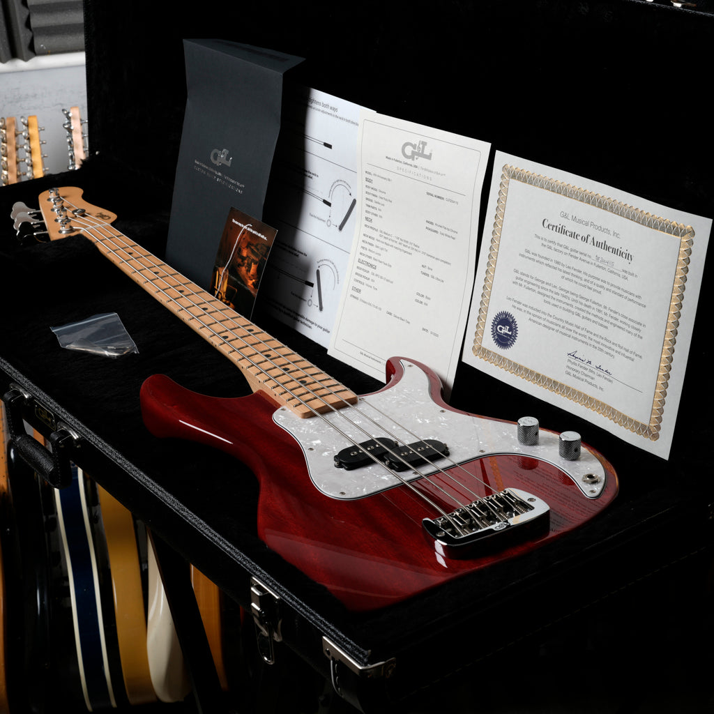 G&L 40th Anniversary SB-1 2020 - Clear Ruby Red