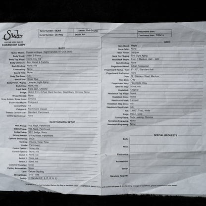 Suhr Classic S Antique HSS with Rosewood Fretboard 2019 - Sonic Blue