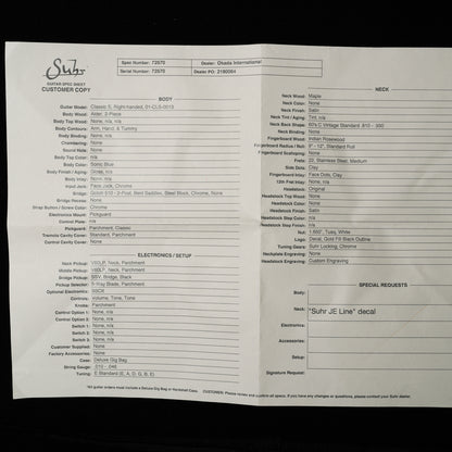 Suhr Classic S HSS with Rosewood Fretboard 2018 - Present - Sonic Blue