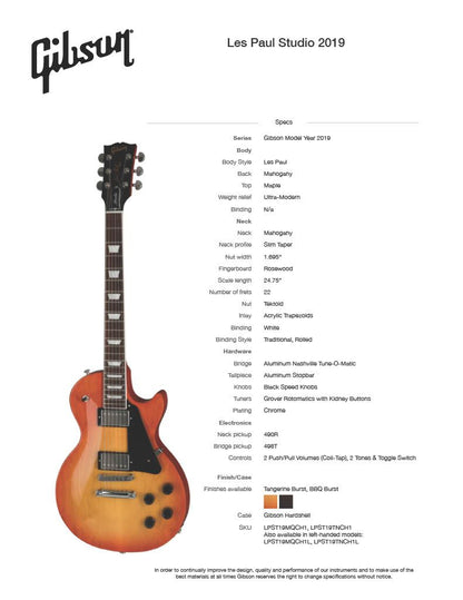 Gibson Les Paul Studio with Fretboard Binding 2019 - Tangerine Burst