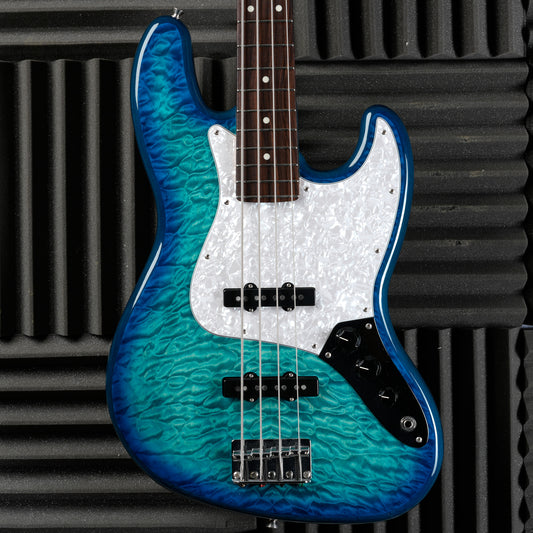 Fender MIJ Hybrid II Jazz Bass QMT 2024 Collection 2024 - Aquamarine