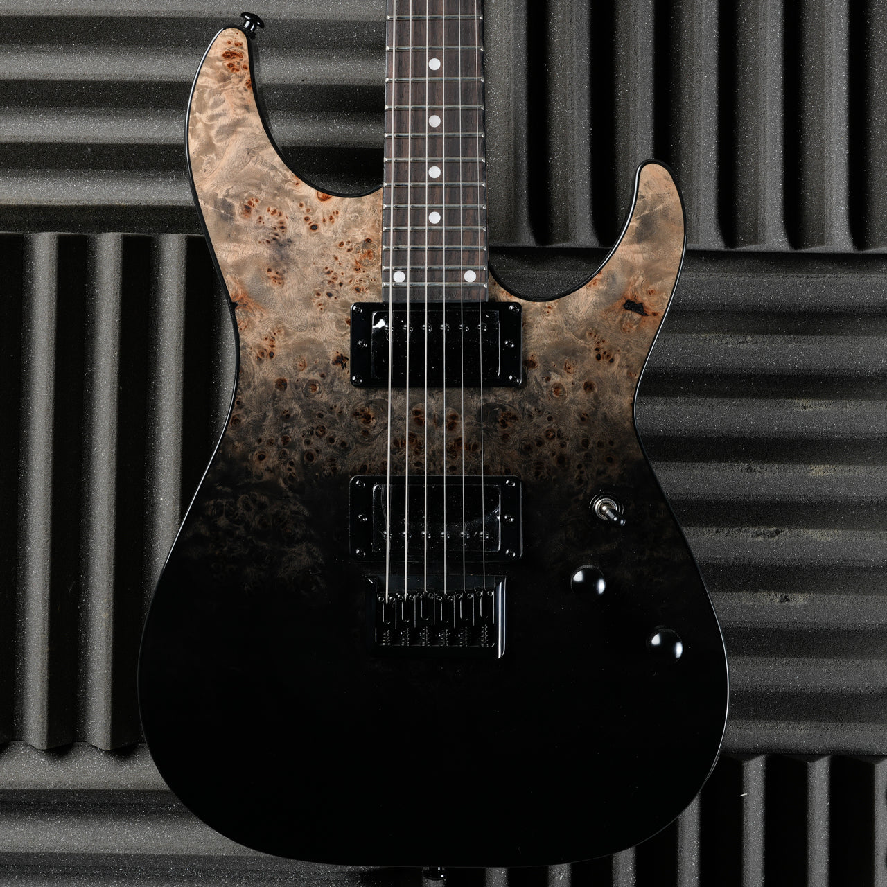 Schecter C-1 Standard 2024 - Present - Black Fade Burst Burl