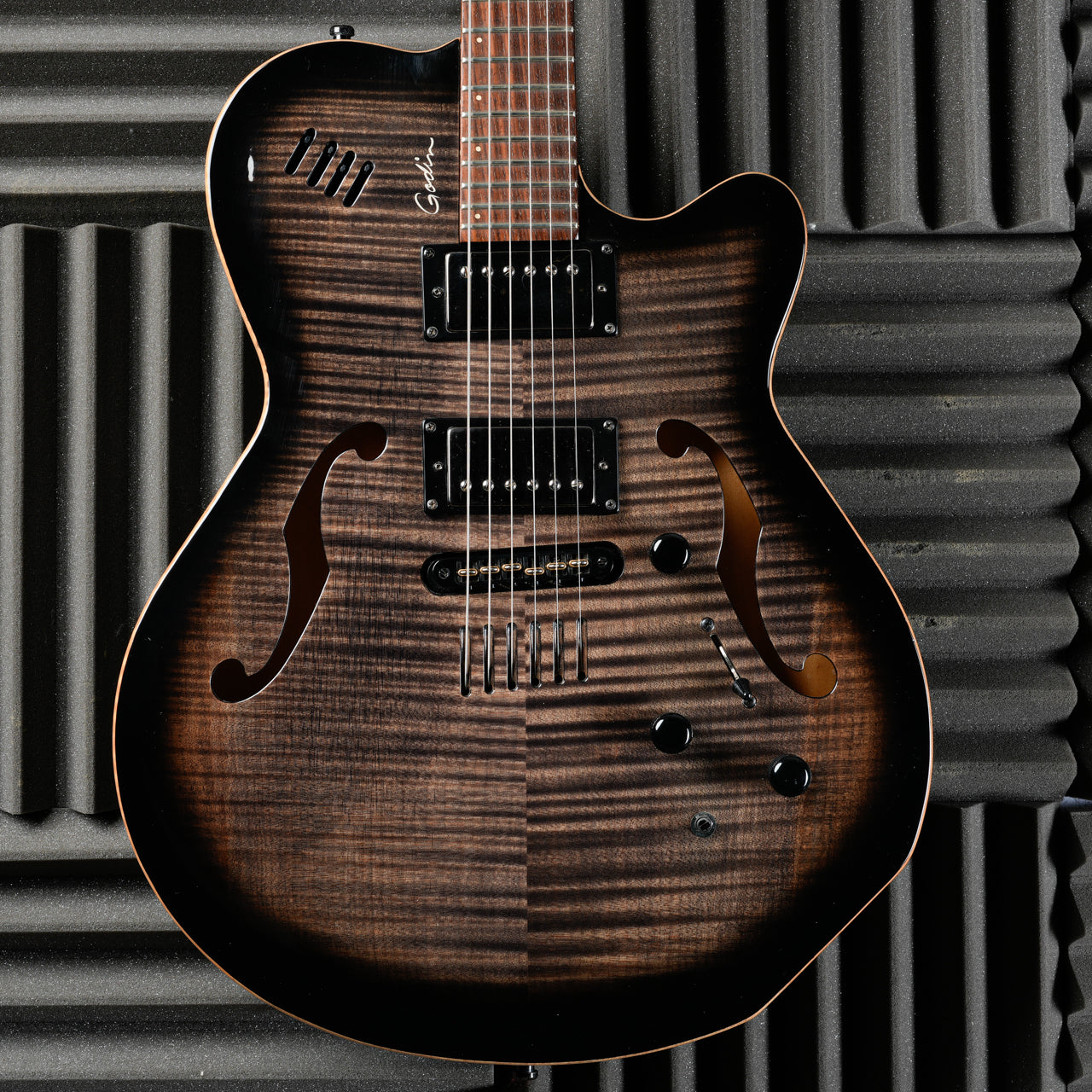 Godin Flat Five X 2002 Trans Black